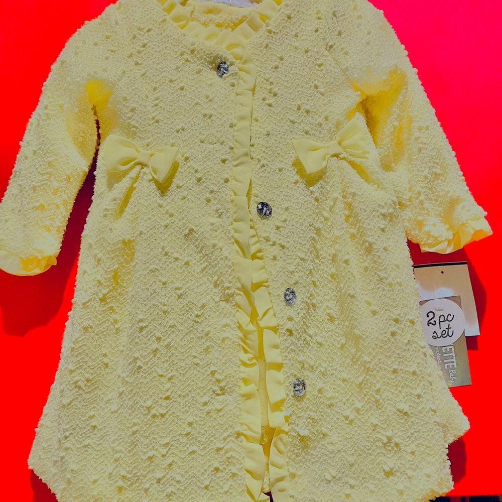 Nannette Baby 2-Piece Glitter Dress and Coat Set - Picture 2 of 5